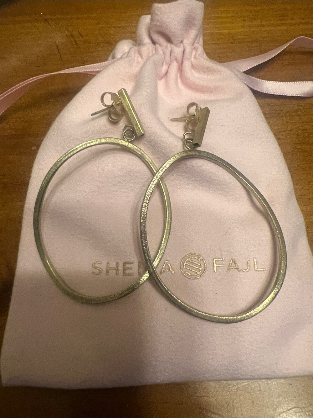 Sheila Fajl Gold Oval Hoop Earrings